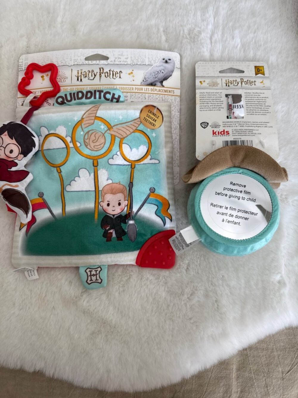 HARRY POTTER Baby Set of 2 Crinkle Teether blanky toy &  Mirror Toy NEW! - Picture 2 of 3